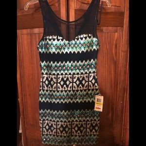 Chevron print sequin dress